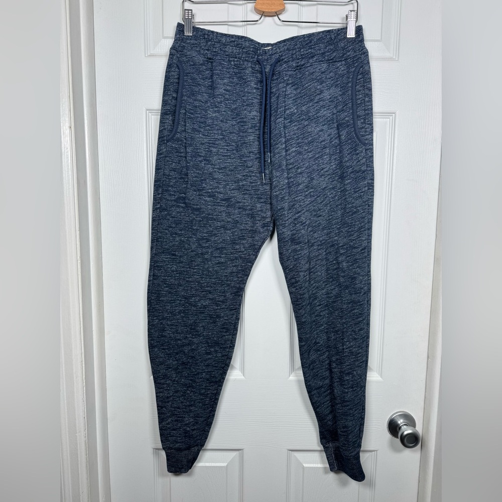 Hollister Men Small Navy Marled Jogger Sweatpants Tapered Cotton Blend